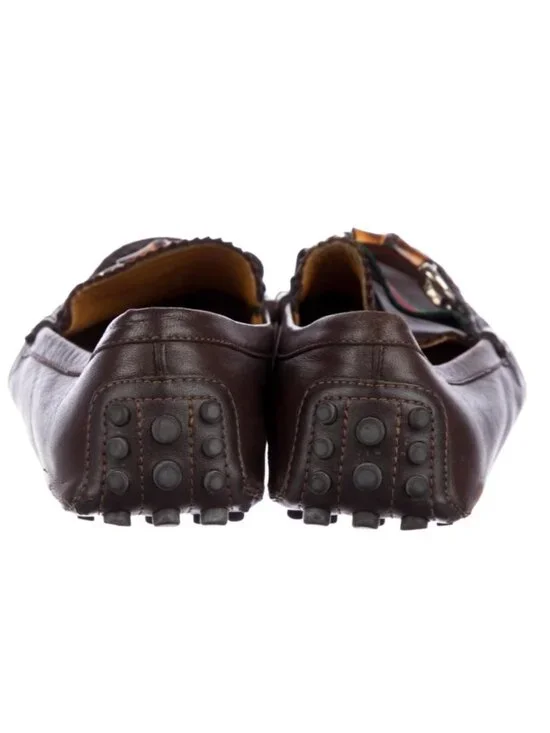 Gucci Leather Web Loafers - Picture 3 of 6